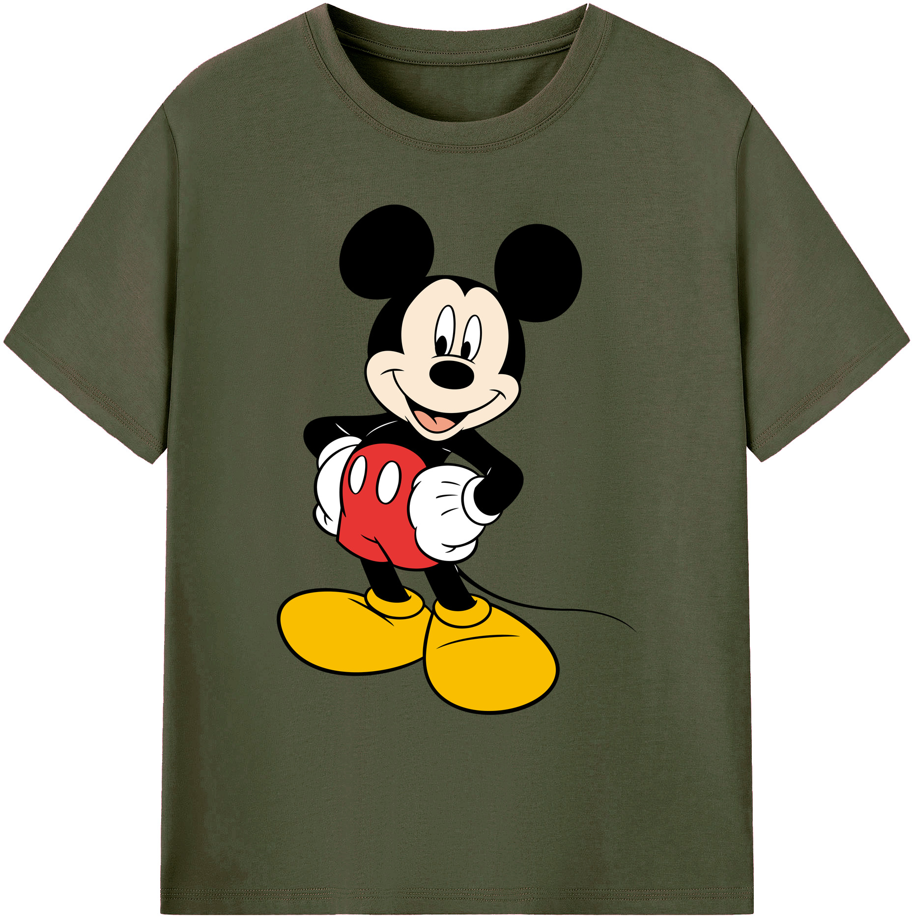 ミッキーマウス Mickey Mouse 綿100％ メンズ半袖Tシャツ｜肌触りやわらか＆通気性